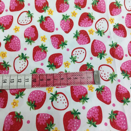 Graceful Pink Green Stripe Fruit  Series Apple Banana Printed Cotton Fabric 50x160cm For DIY Sewing Bedding Quilting Cloth Decor