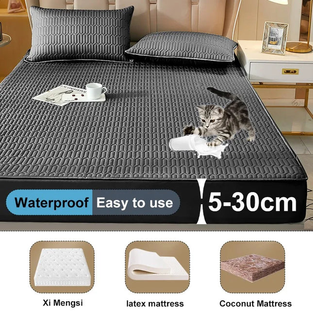 Waterproof Fitted Sheet, Thickened Quilted 100% Waterproof Mattress Cover, Mattress Protector, Bed Cover For Living Room 160x200