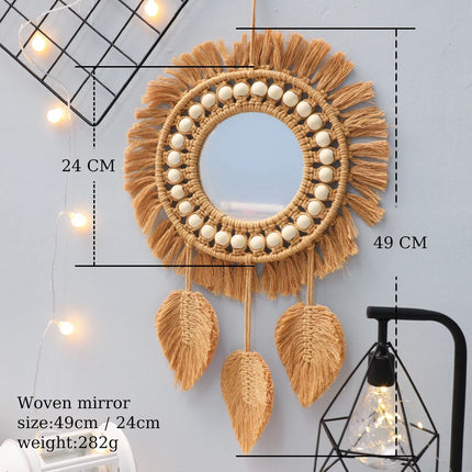 Handwoven Round Wall Mirror