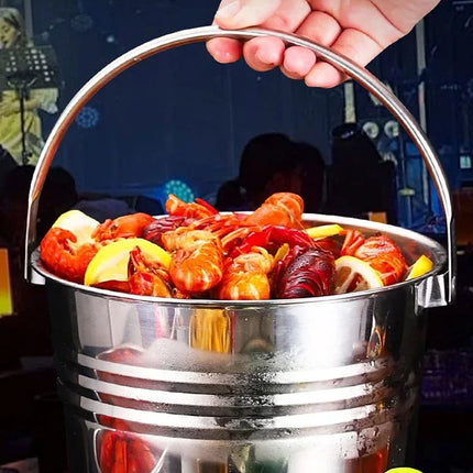 1L/3L/5L Portable Stainless Steel Ice Bucket Comfort Handle Eco-Friendly Freezer Cooler Bar Supplies Kitchen Accessories