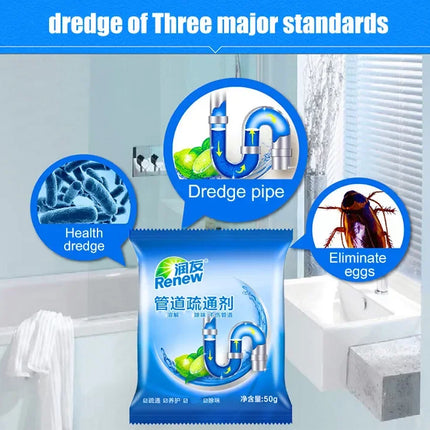 12bags Household drain cleaner deodorant kitchen toilet bathtub sewer cleaning powder Pipe dredging tool Prevent blockage