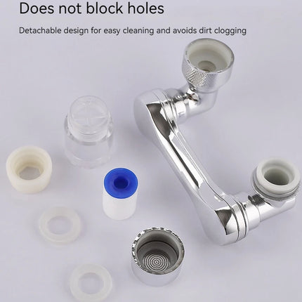 1080° Rotating Water Purification Filter Plastic Faucet Mechanical Arm Spray Head Kitchen Washbasin Extension Tap Aerator Univer