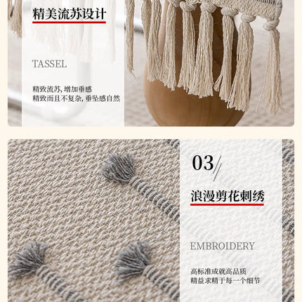 Natural Linen Table Runner with Tassels Dining Decor Wedding Birthday Christmas Decoration for Home tablecloth
