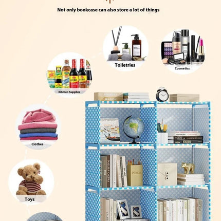 Simple Bookshelf Floor To Ceiling Dormitory Space Saving Home Storage Rack Wear-resistant Rack Multifunctional Storage Cabinet