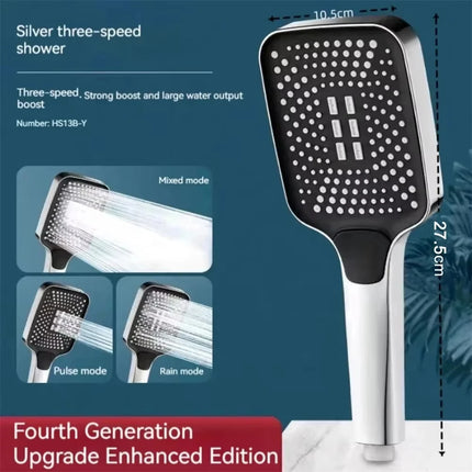 Adjustable Shower Head With 3 Modes Large Flow Shower Head High Pressure Water Saving Shower Faucet Bathroom Accessories