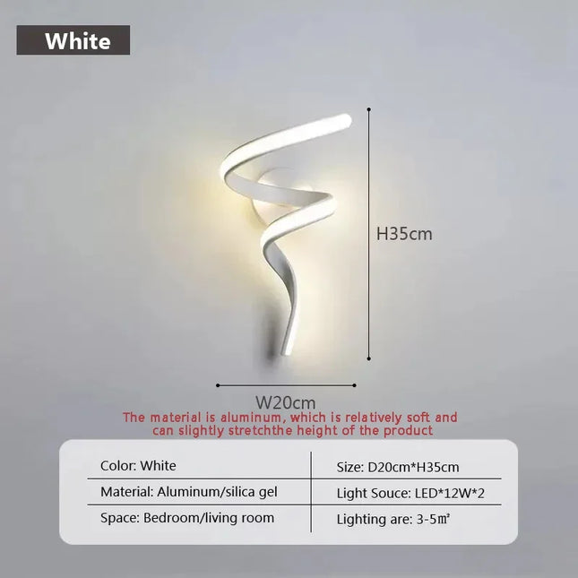 Nordic LED Spiral Wall Lamp