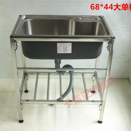 The kitchen is thick and simple, stainless steel sink, single sink, double sink, large single sink with bracket, water basin, ve