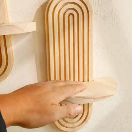 Boho Wooden Wall Shelf
