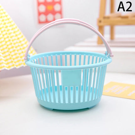New Plastic Basket Organizer Portable Shopping Storage Box Desktop Sundries Toy Fruit Stationery Organizer Home Storage Baskets