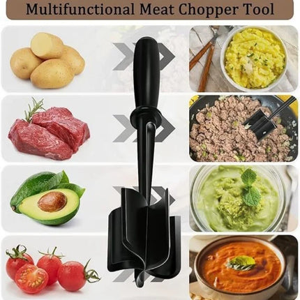 Meat Chopper Heat Resistant Ground Beef Masher Non-Stick Meat Shredder Potato Tomato Turkey Hamburger Mix Smasher Kitchen Gadget