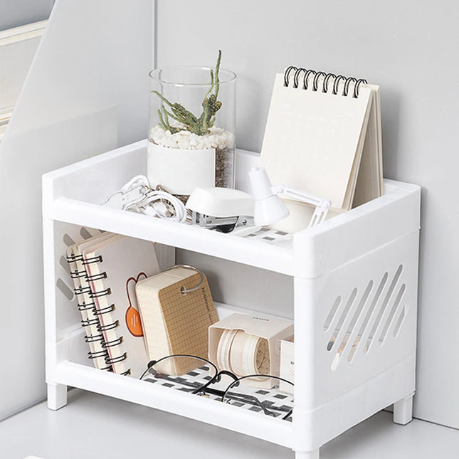 Double Layer PP Desktop Storage Rack