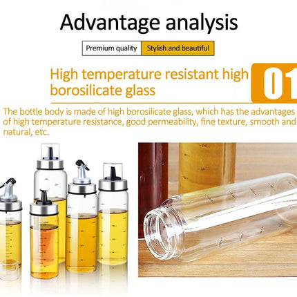 180/300/500ml Cooking Seasoning Oil Bottle Sauce Bottle Glass Storage Bottles for Oil and Vinegar Oil Dispenser For Kitchen