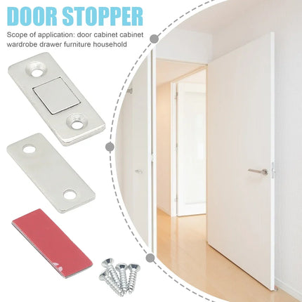 Magnetic Cabinet Catches Magnetic Door Stop Ultra Thin Drawer Magnet Catch Hidden Door Closer Adhesive Cabinet Latch for Kitchen