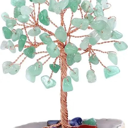 Amethyst Crystal Healing Tree on Agate Slice Base Mini Decor