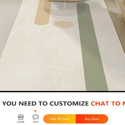 Kitchen Floor Mat Non-slip Oil-proof Carpet Pvc Leather Waterproof Foot Mats Wipeable No-clean Rug Long Strip Decoration Carpets