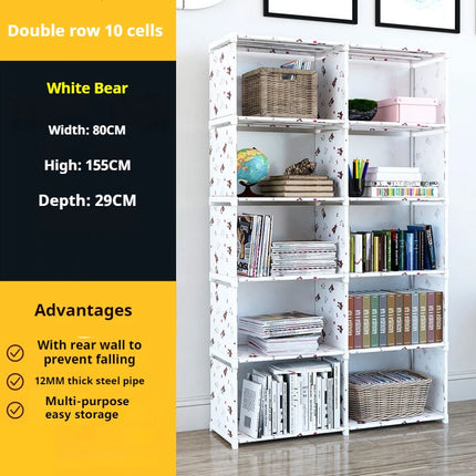 Simple Bookshelf Floor To Ceiling Dormitory Space Saving Home Storage Rack Wear-resistant Rack Multifunctional Storage Cabinet