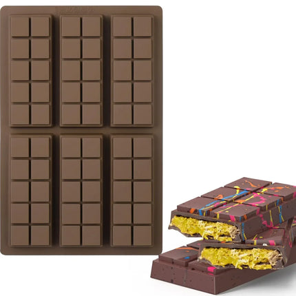 10 Grids Silicone Molding Chocolate Bar Mold Non-Stick Reusable Kitchen Deep Chocolate Mold Multipurpose Large Candy Molds