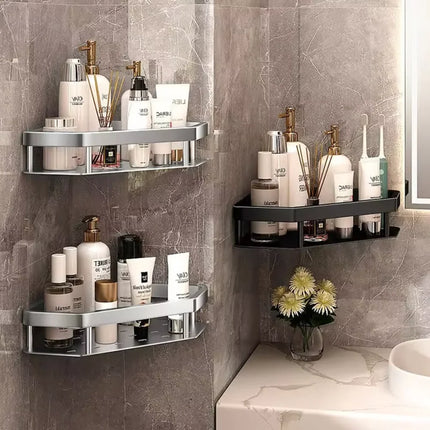 No-Drill Aluminum Shower Shelf