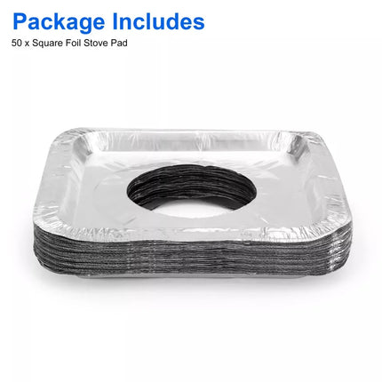 Disposable Gas Stove Burner Covers Aluminum Foil 9" Square Oil-proof Pads Heat-Resistant Protectors Thick Top Liner