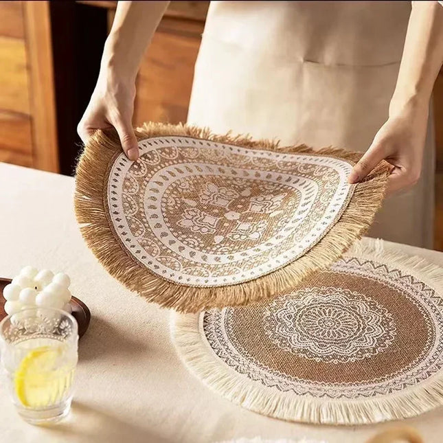 Round Non-Slip Jute Placemat Table Mats
