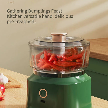 Mini Wireless Electric Garlic Press Dual Purpose Garlic Puree 350ml Kitchen Food Shredder Usb Charging Meat Grinder Vegetable