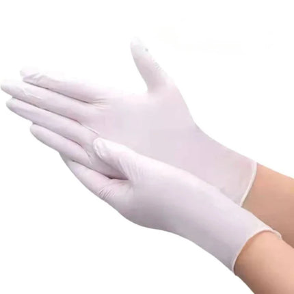 30/60/100PCS White Nitrile Gloves Disposable Household Waterproof Nitrile Gloves Kitchen Dishwashing Pet Bathing Cleaning Tools