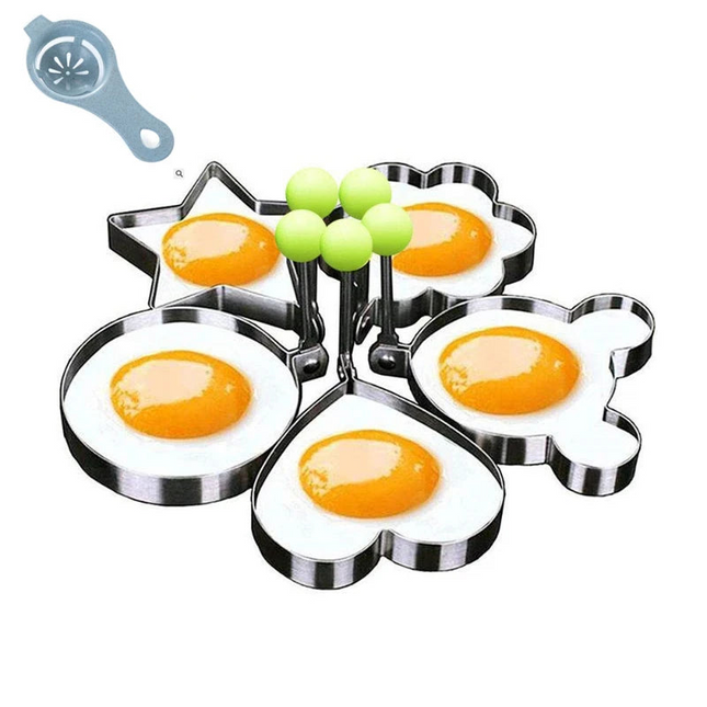 5pcs Stainless Steel Egg Mold Ring Set
