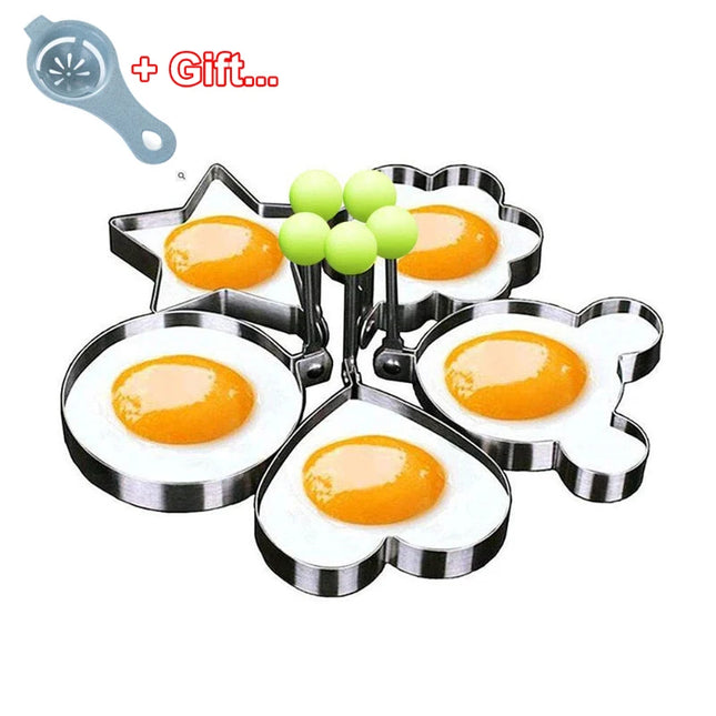 5pcs Stainless Steel Egg Mold Ring Set