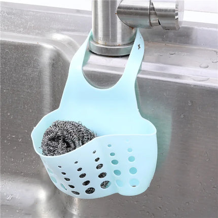 Hot Home Storage Drain Basket Kitchen Sink Holder Adjustable Soap Sponge Shlf Hanging Drain Basket Bag Kitchen Accessories