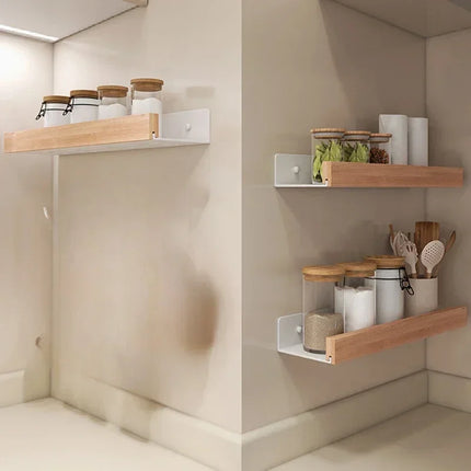 Wooden Wall-Mounted Bathroom Storage Shelf