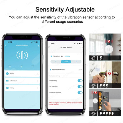 Vibration Tilt Sensor Door Window Alarm Smart Security System