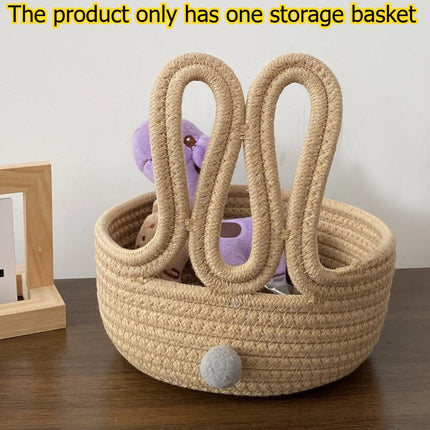 1pcs Easter Style Cartoon Rabbit Storage Basket Home Living Room Bedroom Cosmetics Snack Key Organizer