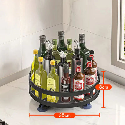 Rotation Spice Rack Organizer Metal Tray