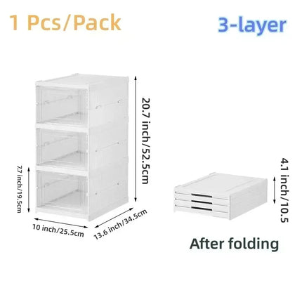 6-Layer Foldable Transparent Shoe Storage Box