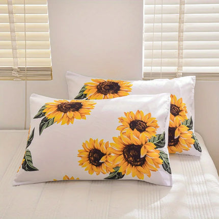 3D floral Duvet Cover Size for Women Yellow Flowers Bedding Set Sunflower Pattern Decor 1 Duvet Cover 2 Pillowcases