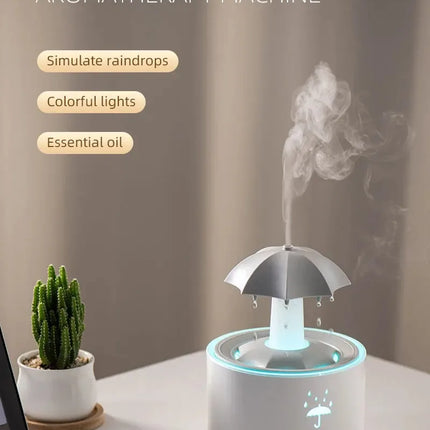 Colorful Rain Drop Aroma Diffuser with Rotating Water Mist 300ml Ultrasonic Humidifier/Remote Control/Timer/LED Light