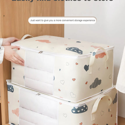 Wardrobe Organizer Large Capacity Quilt Storage Bag Clothing Box Bedding Container Polyester Fabric Dustproof Storage Bags