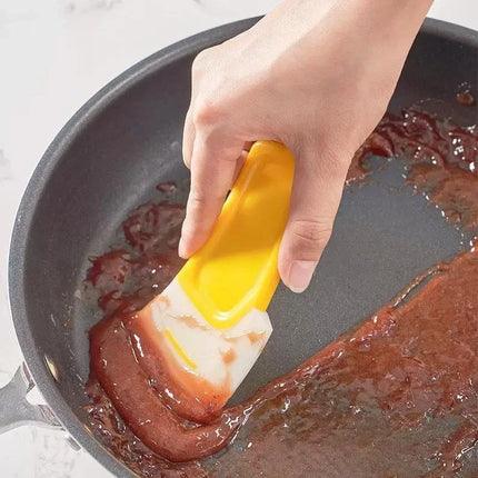 Silicone Pan Scraper Dish Cleaning Spatula Dish Scraper Non Stick Kitchen Pan Rubber Cleaning Spatula Pot Cleaning Tool