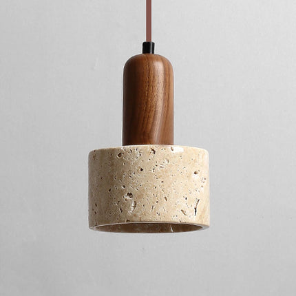 Popular Wabi Sabi Travertine Droplight Over Dining Desk Kitchen Island Yellow Marble Restaurant Decor Pendant Lamp Bedside