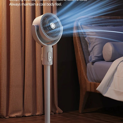360 Circulation Quiet Powerful Floor Fan,Standing Smart Fans,with Remote Control Adjustable Height