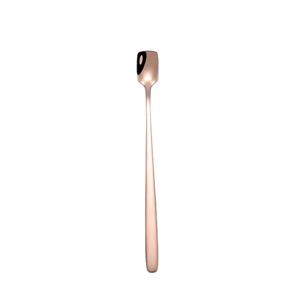 Stainless Steel Two in One Teaspoon Long Handle Cutlery Home Coffee Tea Stirring Spoon Tableware Mini Scoop Utensils for Kitchen