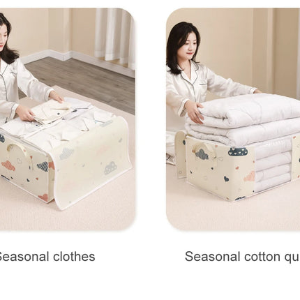 Wardrobe Organizer Large Capacity Quilt Storage Bag Clothing Box Bedding Container Polyester Fabric Dustproof Storage Bags