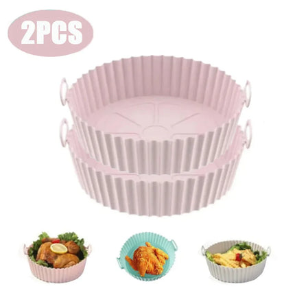 Air fryer Silicone Basket Reusable Container Accessories Oven Tray Pizza Fried Chicken Baking Mold Protector Kitchen Tool 2024