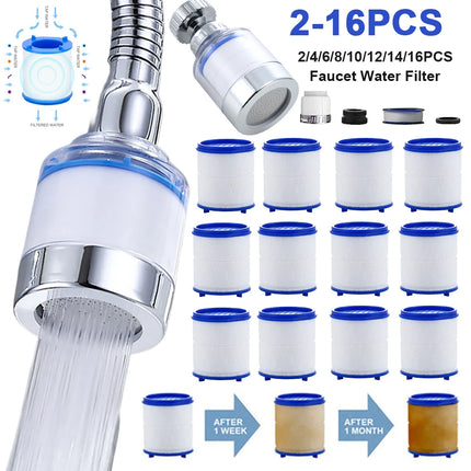 Faucet Filter Elements Water Purifier Filter emove Chlorine Heavy Metal Faucet Adapter PP Cotton Filtration for Kitchen Bathroom