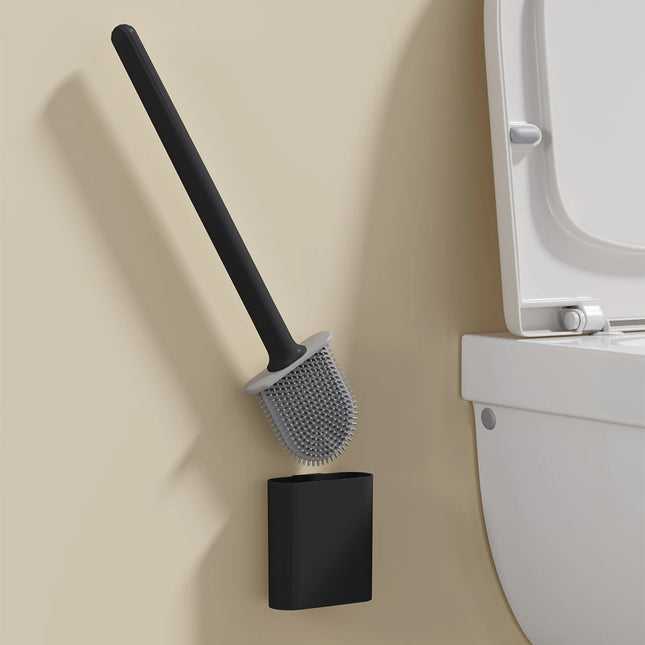 Black Silicone Toilet Brush with Long Handle