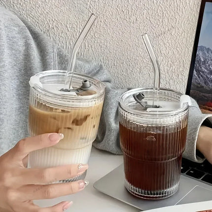 450ml Stripe Glass Cup