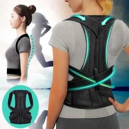 Adjustable Back Posture Corrector With Breathable Shoulder Straps And Waist Belt For Boys And Girls To Relieve Back Strain