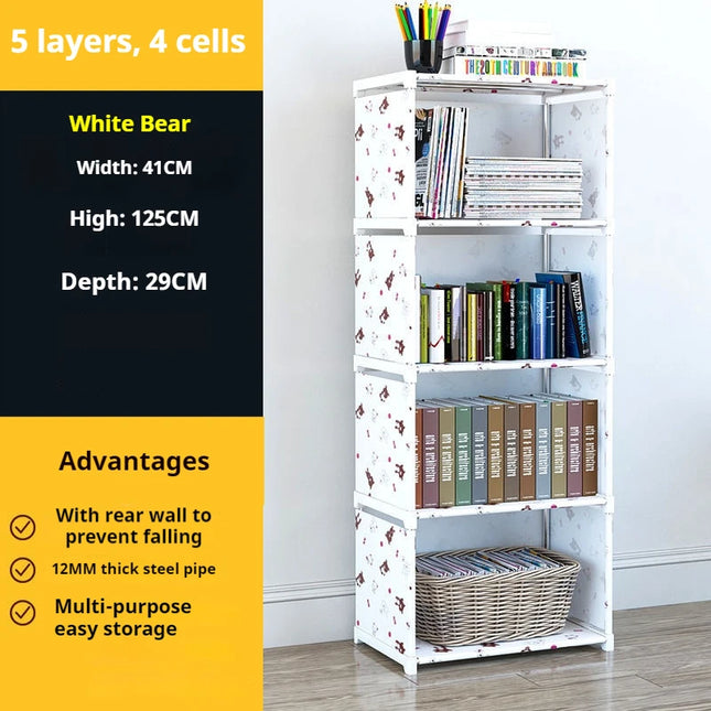 Simple Bookshelf Floor To Ceiling Dormitory Space Saving Home Storage Rack Wear-resistant Rack Multifunctional Storage Cabinet