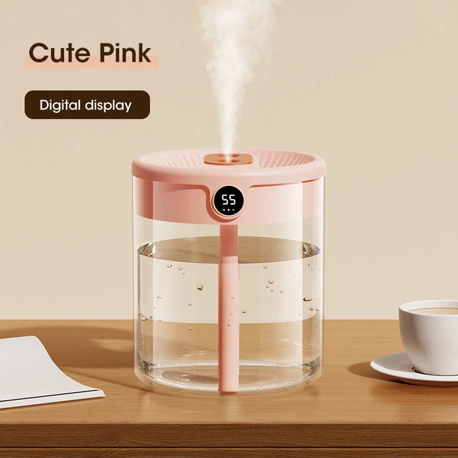 2L Cool Mist Double Spray Humidifier Atomizer Usb Night Light Home Mute Bedroom Office Night Light Digital Display Humidificador