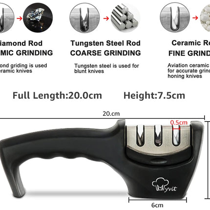 Knife Sharpener Professional Sharpening Stone Whetstone Grindstone 2/3/4 Stages Kitchen Knives Scissor Grinder Stone Householder